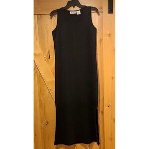 Vintage Units Dress Women Size S Black Maxi Sleeveless Side Leg Slit